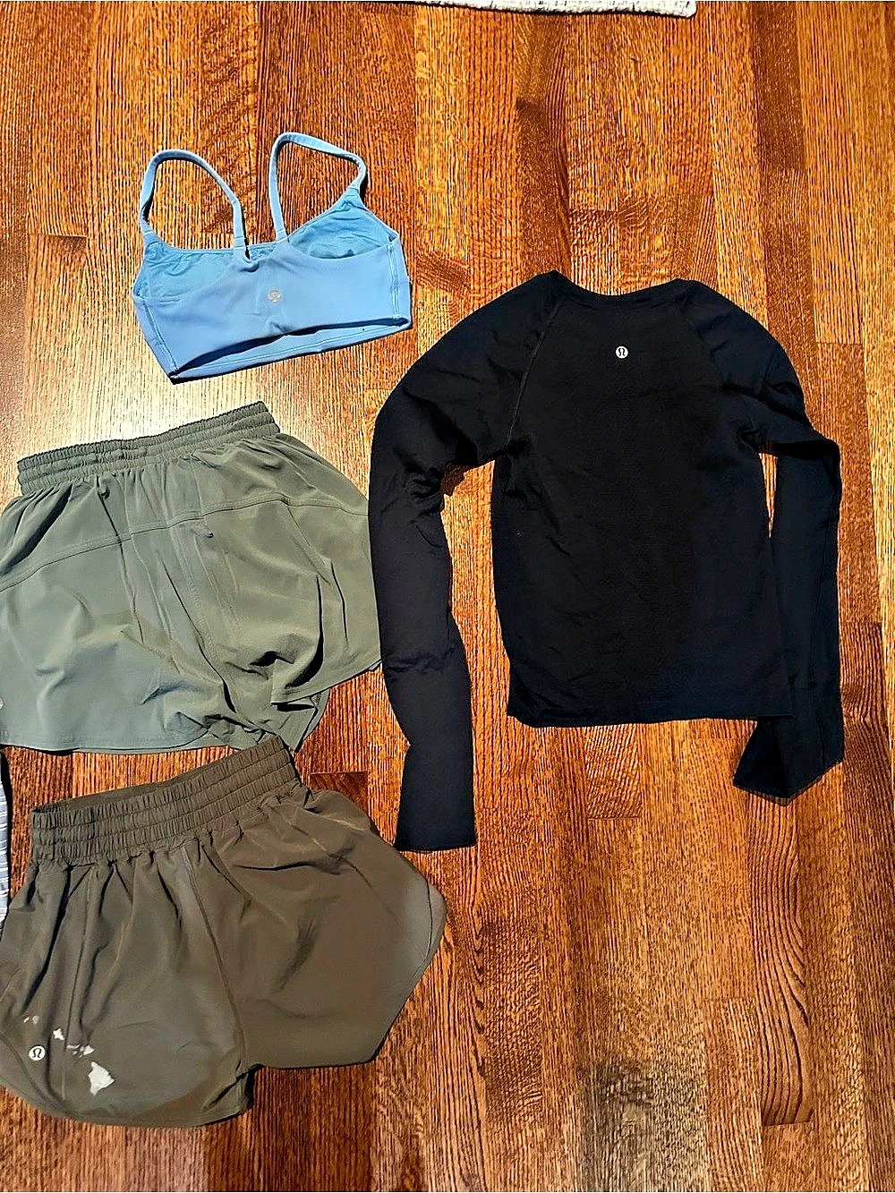 lululemon Activewear Shorts & Tops Bundle in Black & Green